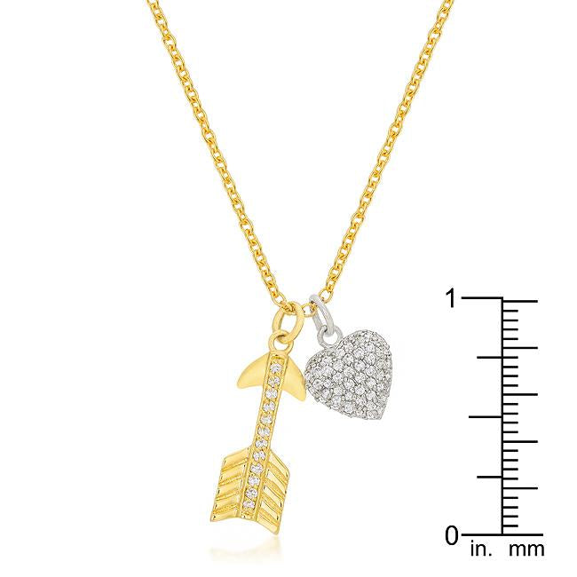 Pave Heart and Arrow Pendant - Charming Charlie