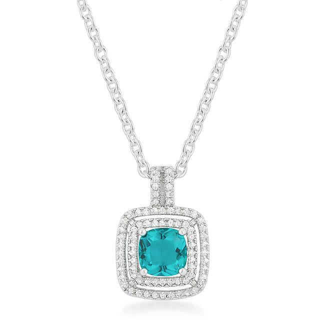 Aqua Halo Stud Pendant - Charming Charlie