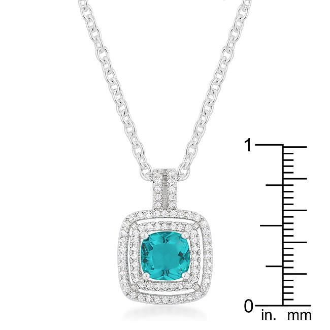 Aqua Halo Stud Pendant - Charming Charlie