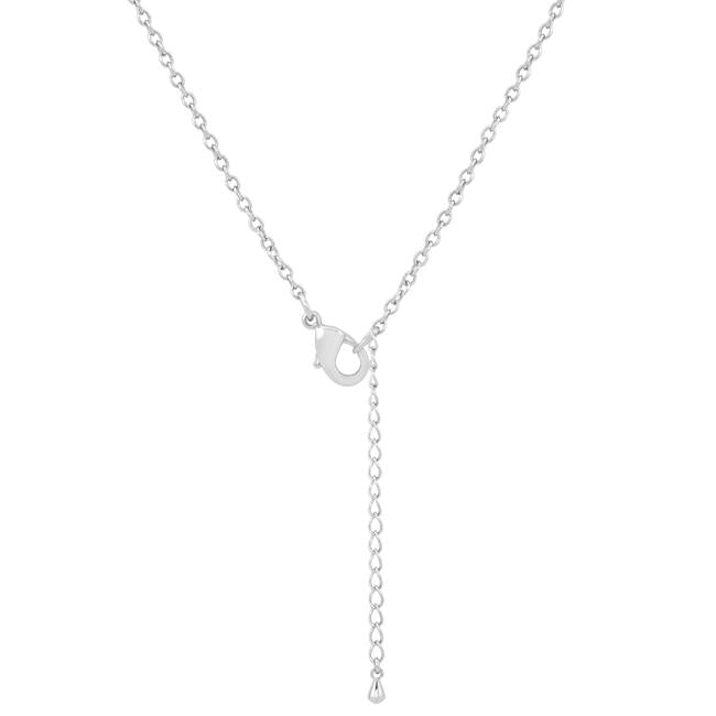 Christal 1.2ct Aqua CZ Rhodium Classic Necklace - Charming Charlie