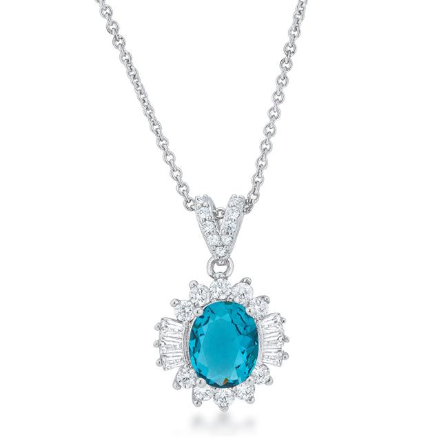 Chrisalee 3.2ct Aqua CZ Classic Drop Necklace - Charming Charlie