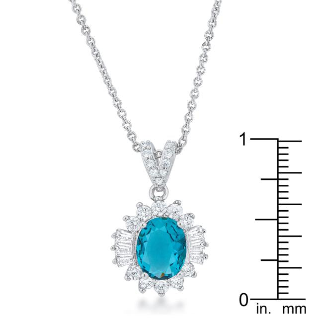 Chrisalee 3.2ct Aqua CZ Classic Drop Necklace - Charming Charlie