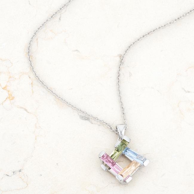 Myra Necklace 10ct Multicolor Rhodium Necklace - Charming Charlie