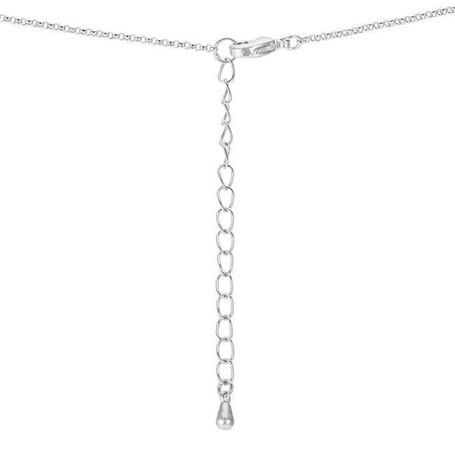 1.4 Ct Rhodium Pendant Necklace with Interlocking Circles and CZ - Charming Charlie
