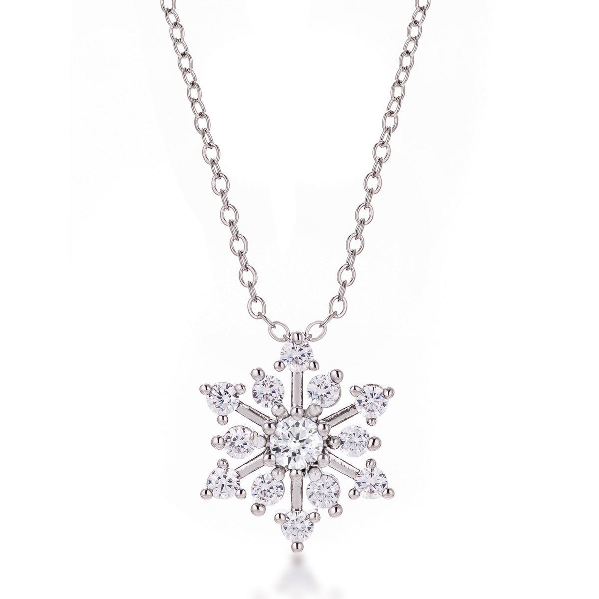 Contemporary CZ Snowflake Necklace - Charming Charlie