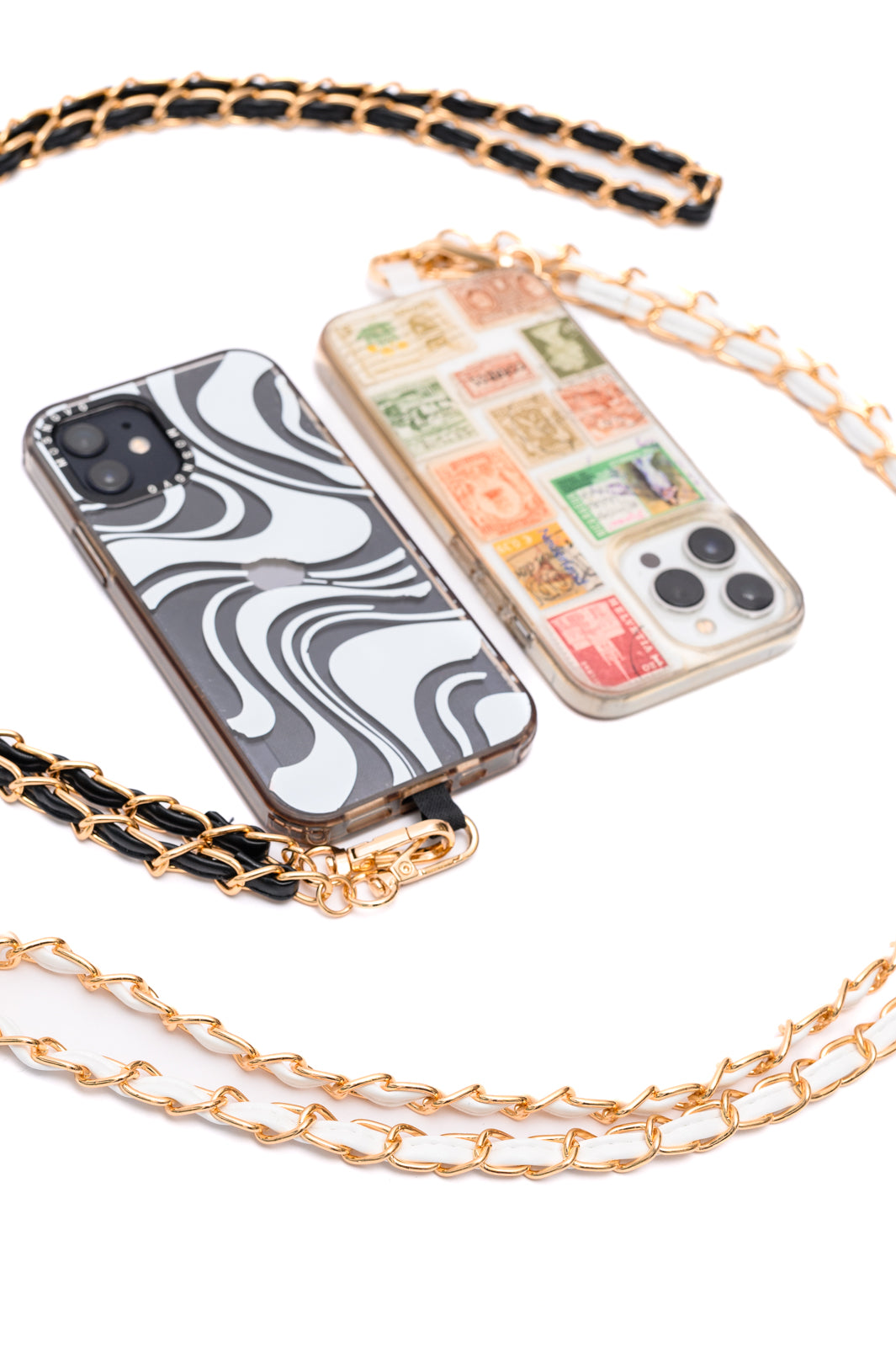 PU Leather Gold Chain Cell Phone Lanyard Set of 2 - Charming Charlie