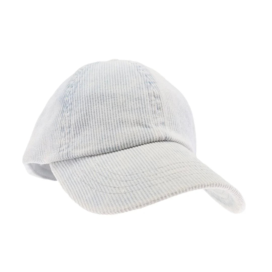Pale Blue C.C STONEWASHED CORDUROY CRISS CROSS PONYCAP is a fashion-forward and functional accessory. Made from high-quality stonewashed corduroy, this cap offers both comfort and style. The criss-cross design adds a trendy touch, while the adjustable strap ensures a perfect fit. Upgrade your look with this versatile and stylish cap.