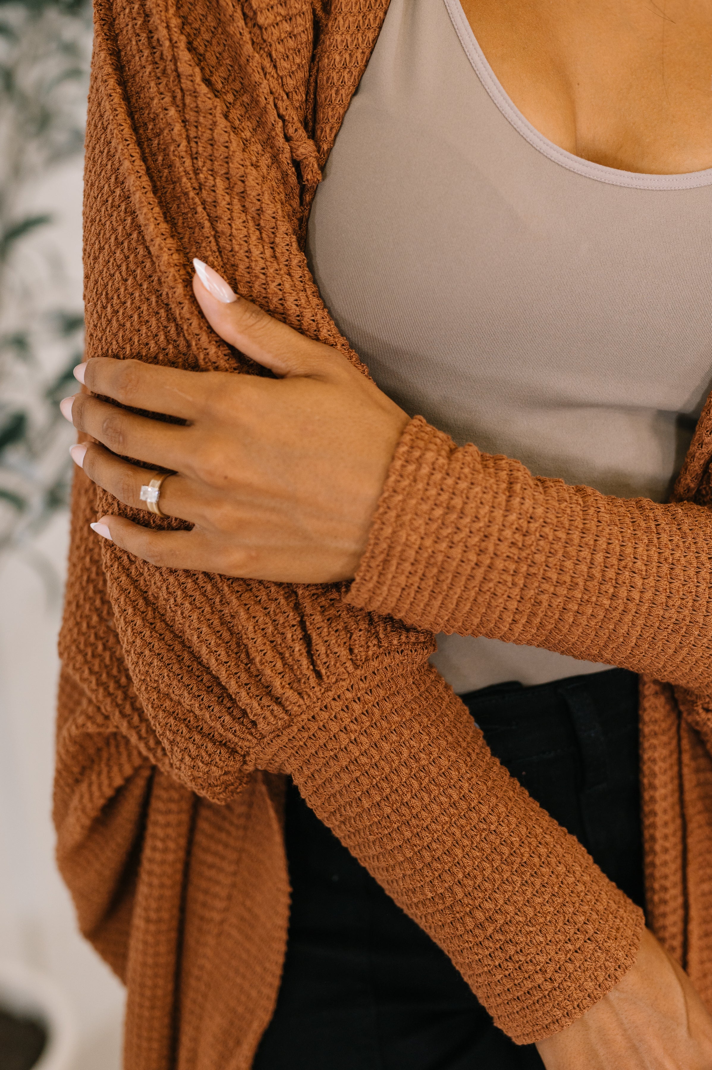 Pamper Travel Hooded Cardigan in Chestnut - Charming Charlie