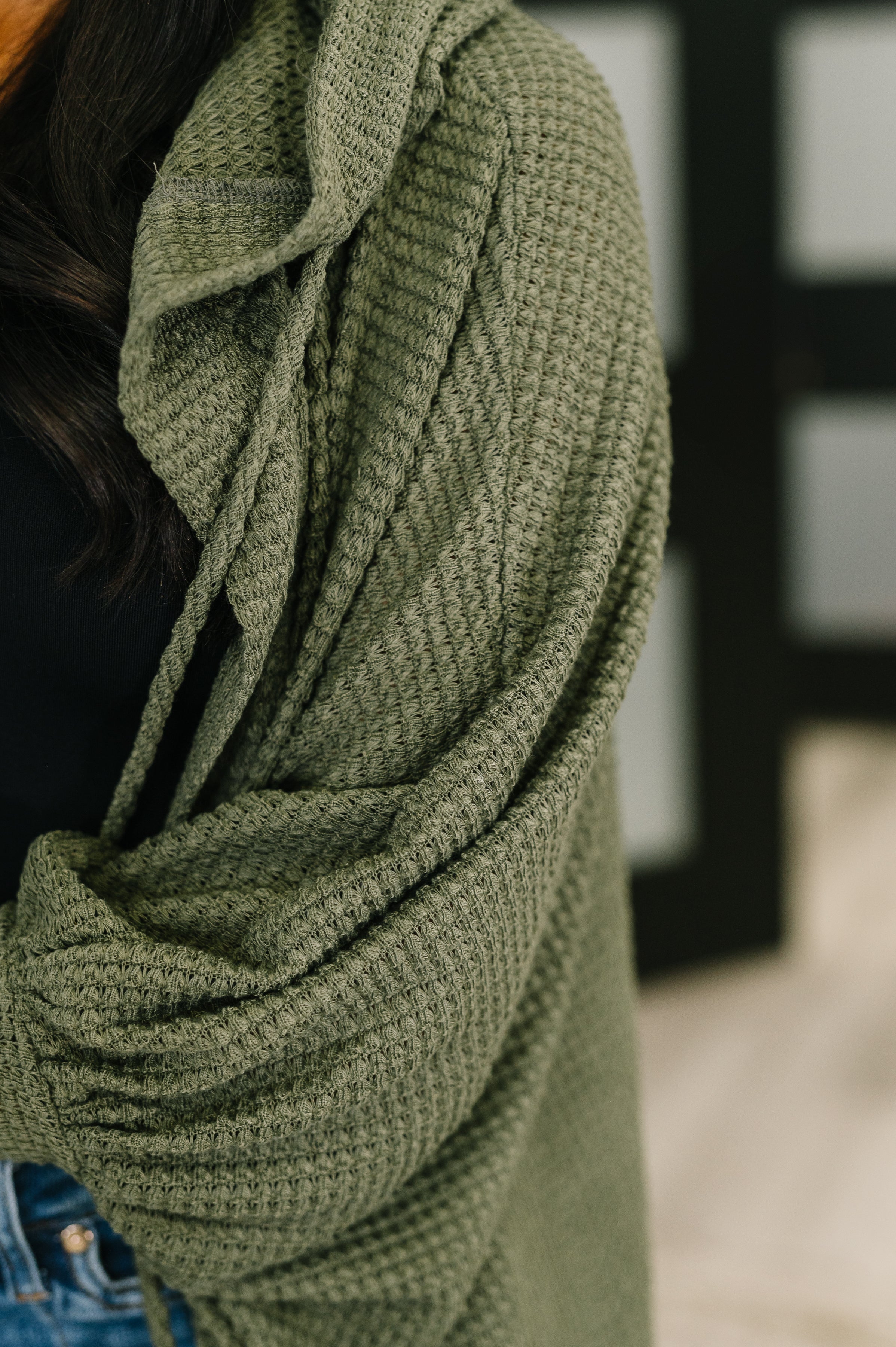 Pamper Travel Hooded Cardigan in Olive - Charming Charlie