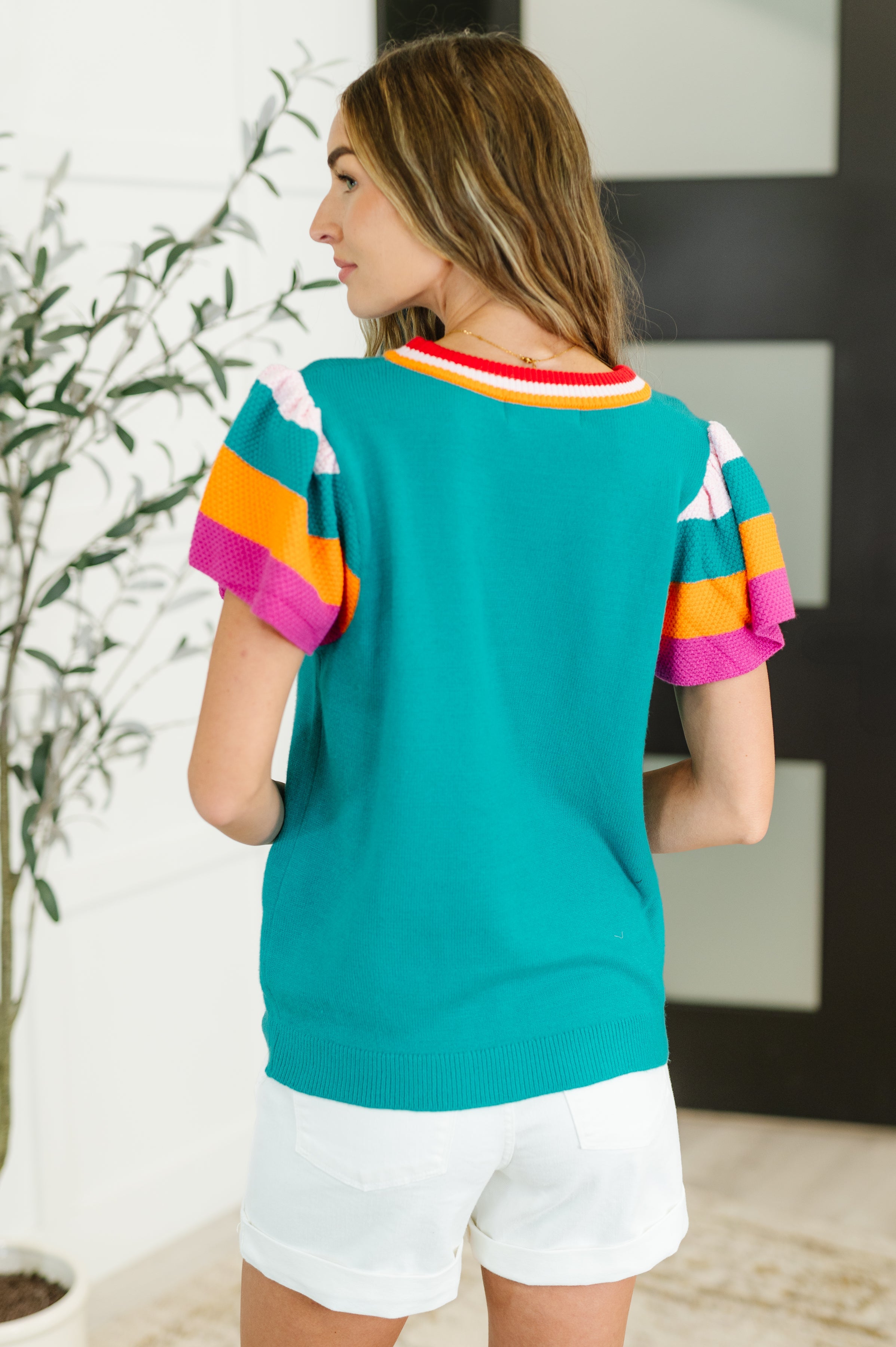 Perfect Playlist Color Block Sleeve Top - Charming Charlie