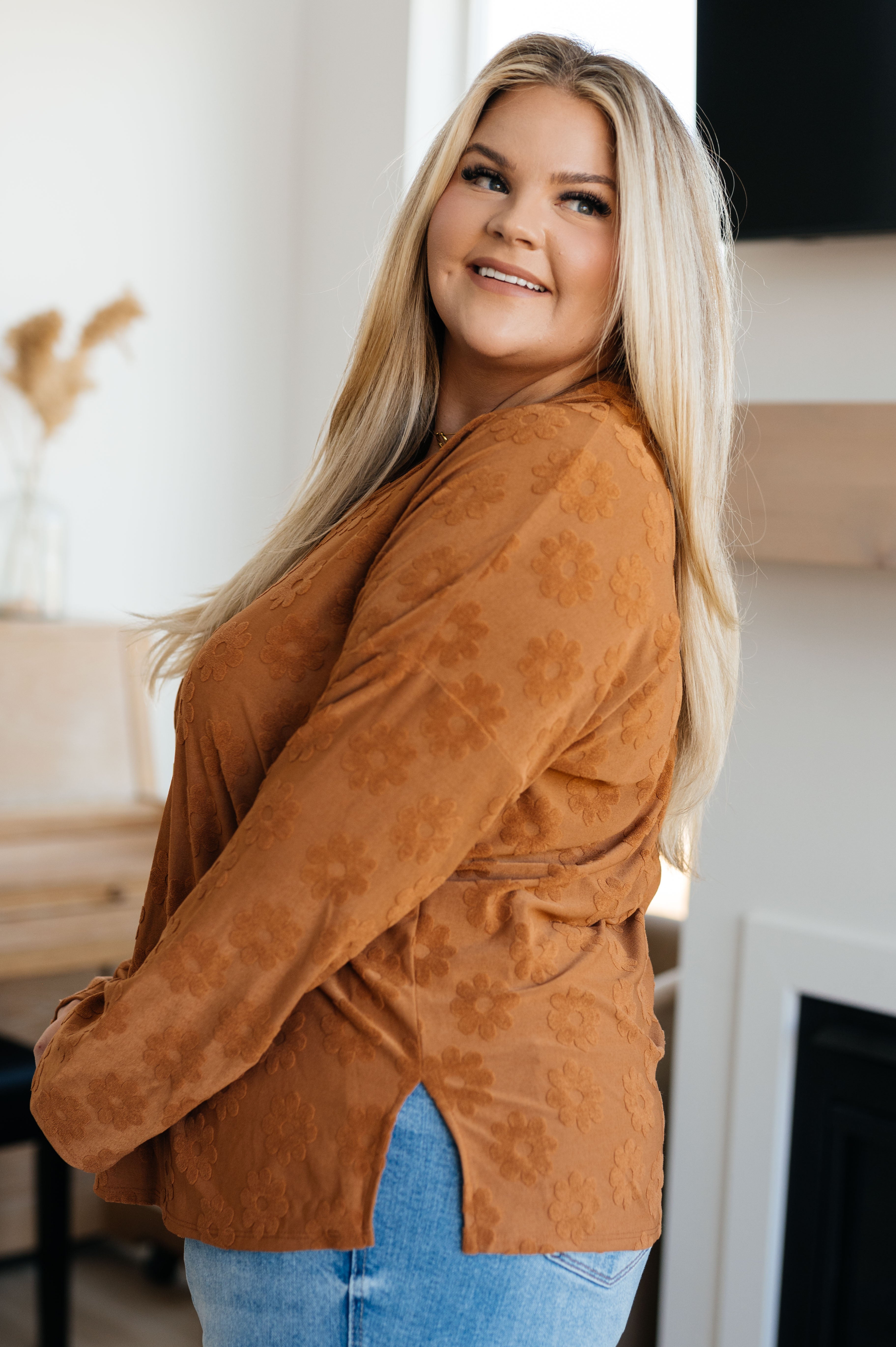 Perfect in Pansies V-Neck Top - Charming Charlie