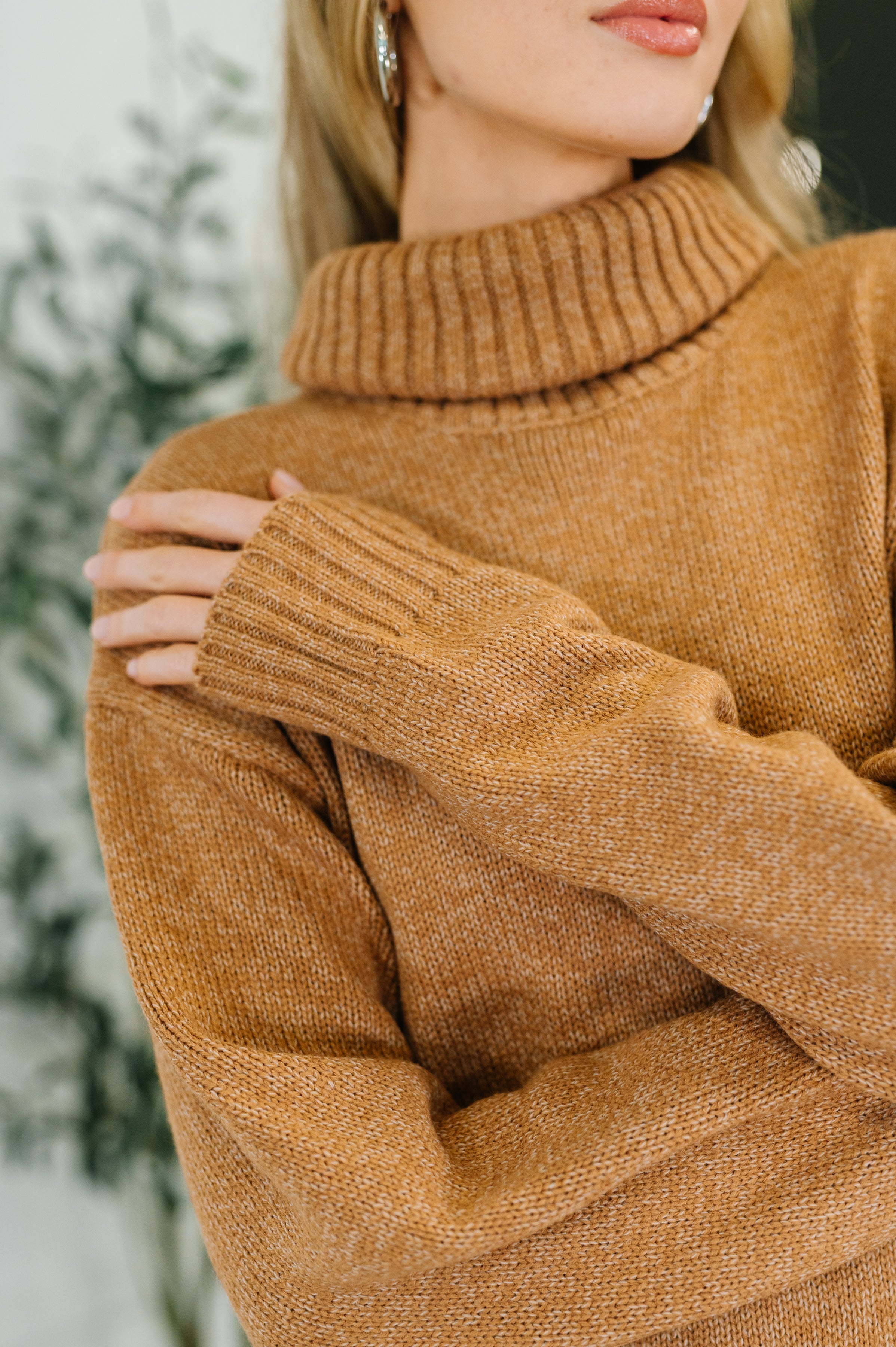 Personal Assistant Turtleneck Dress in Deep Camel - Charming Charlie
