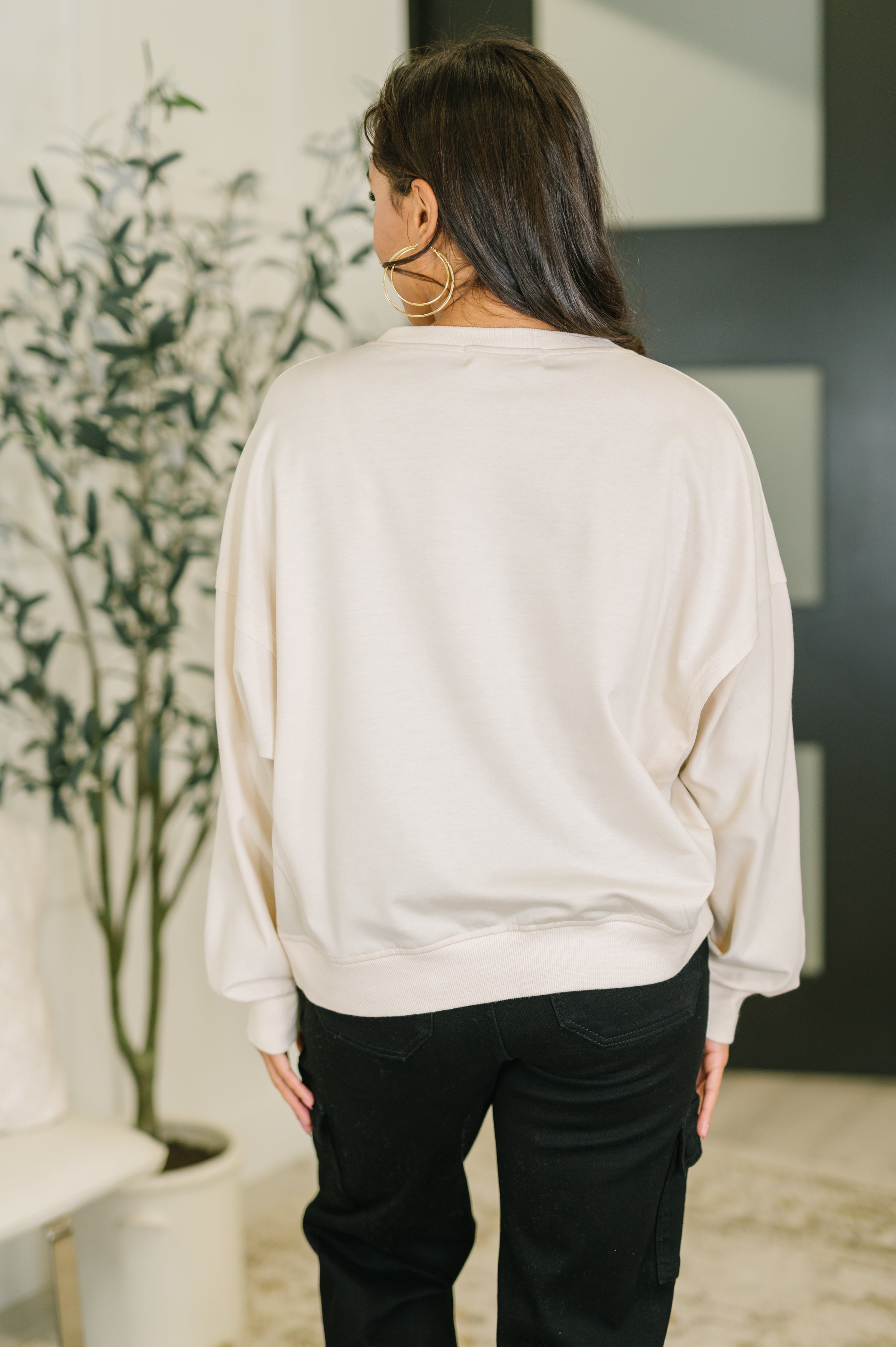Petal Poise Floral Applique Pullover in Neutral - Charming Charlie