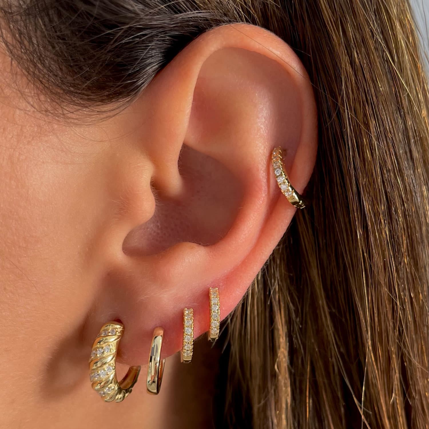 CZ Mini Huggie Earring - Adina's Jewels