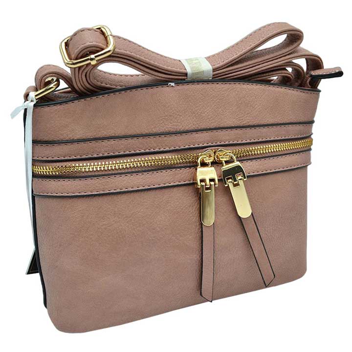 Pink Zipper Detail Women's Crossbody Soft Leather Bag, These cross body bag is stylish daytime essential. Featuring one spacious big compartments and a shoulder strap. Show your trendy side with this awesome crossbody bag. perfectly lightweight to carry around all day. Hands-Free Cross-Body adds an instant runway style to your look, giving it ladylike chic. This handbag is destined to become your new favorite.