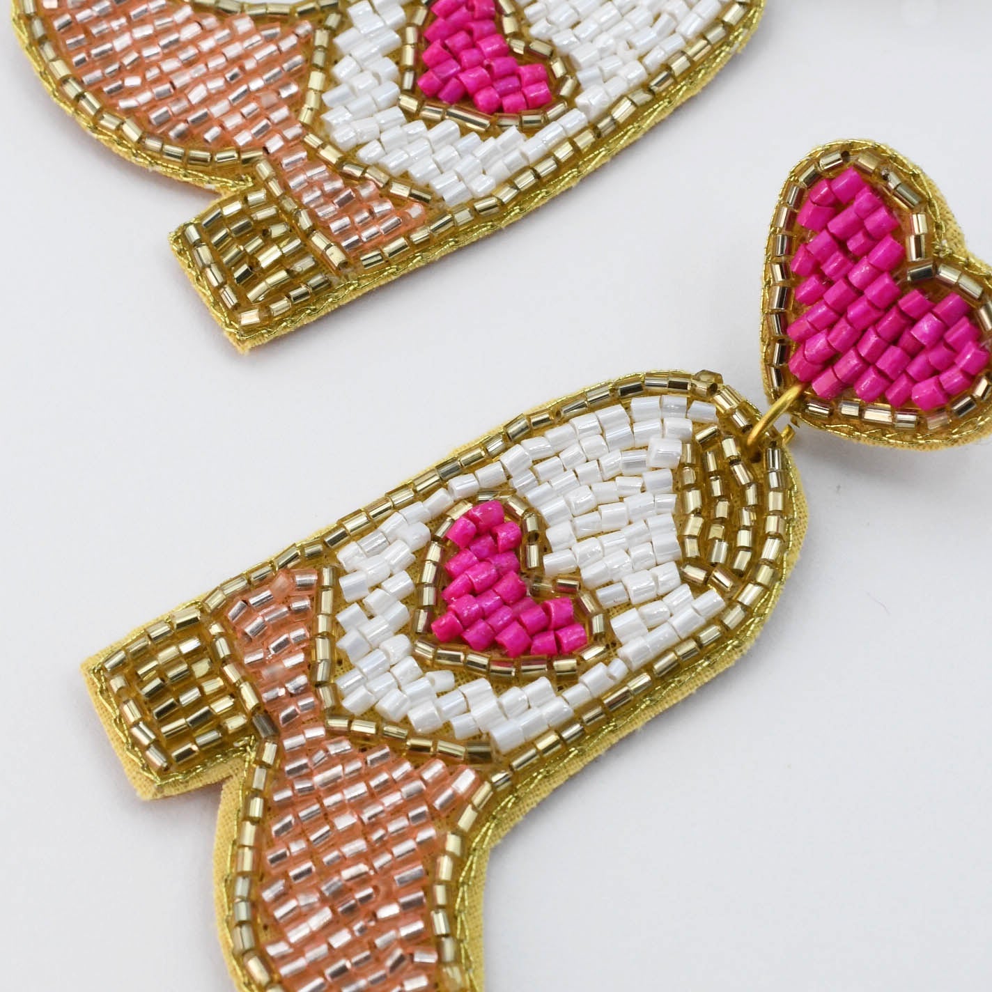 Pink Heart Boot Beaded Earrings B12 - Charming Charlie