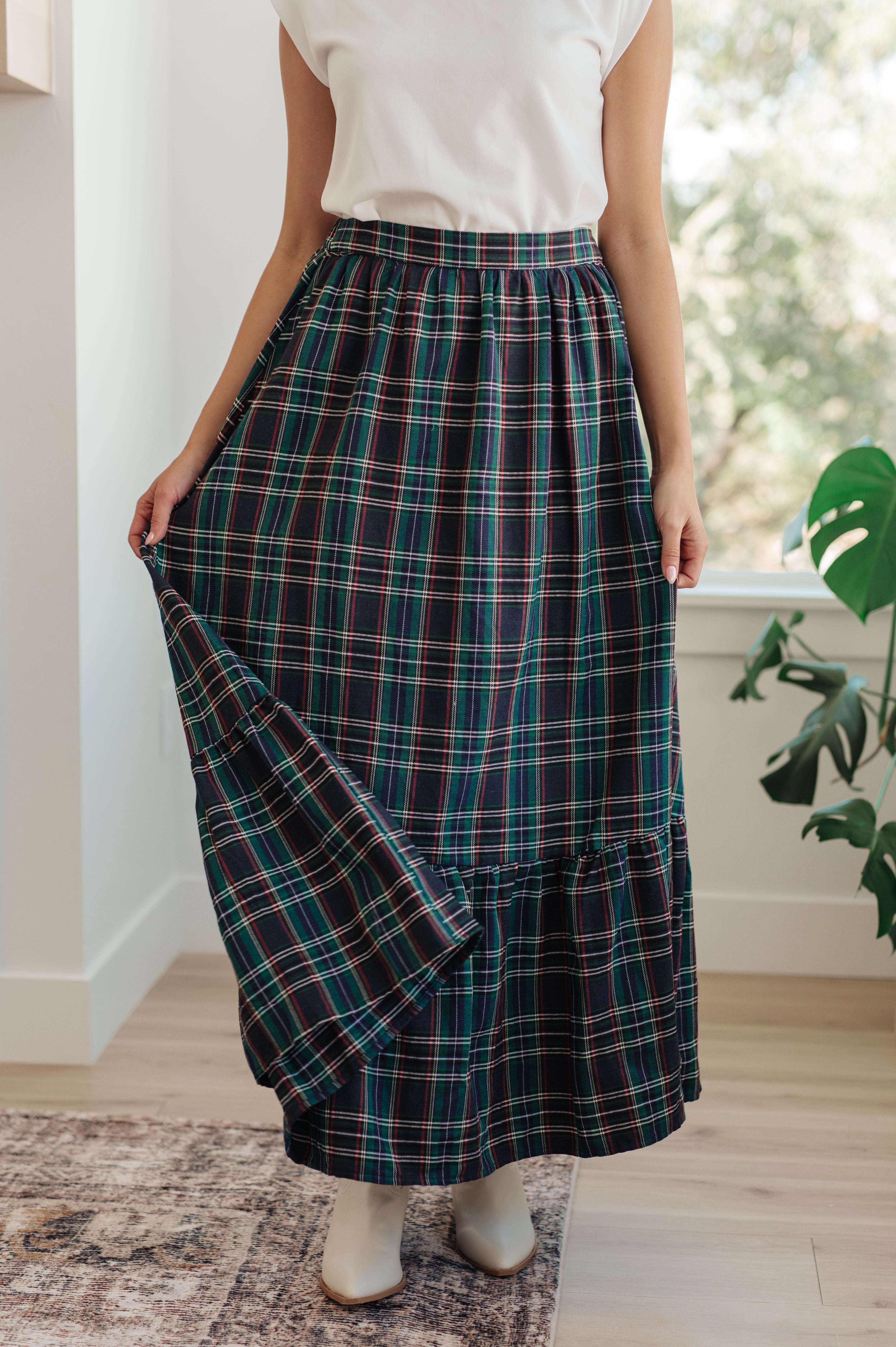 Plaid Perfection Maxi Skirt - Charming Charlie