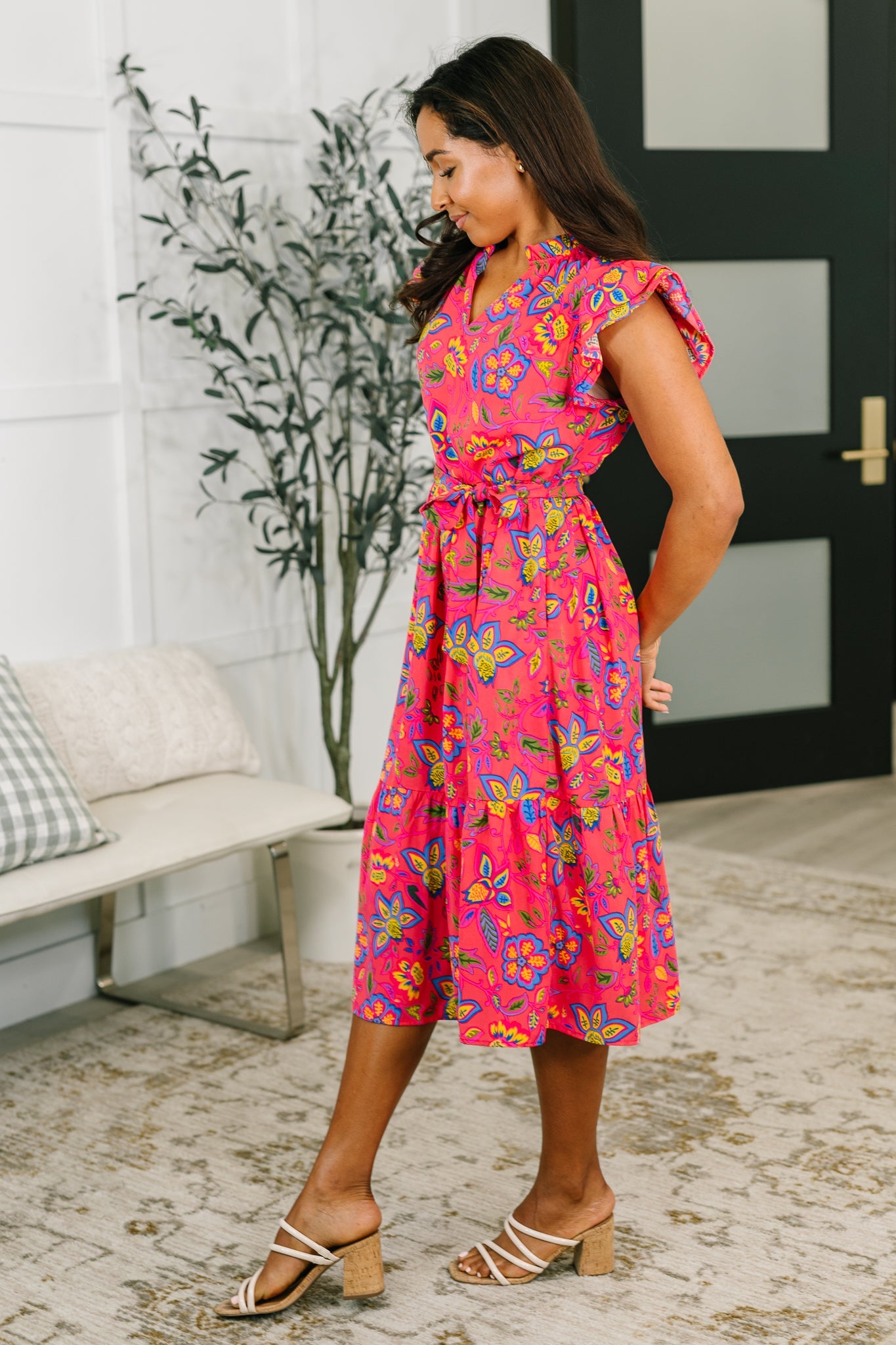 Polished and Pretty Waist Tie Tea Dress - Charming Charlie