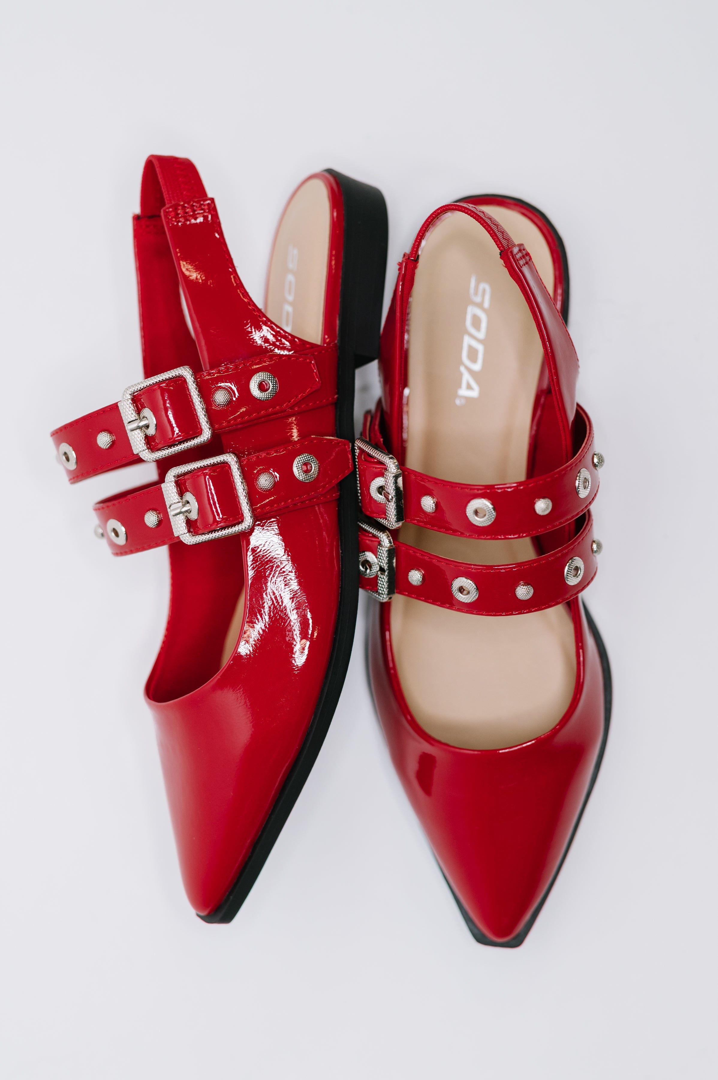 Pop of Color Pointy Toe Slip On in Red - Charming Charlie