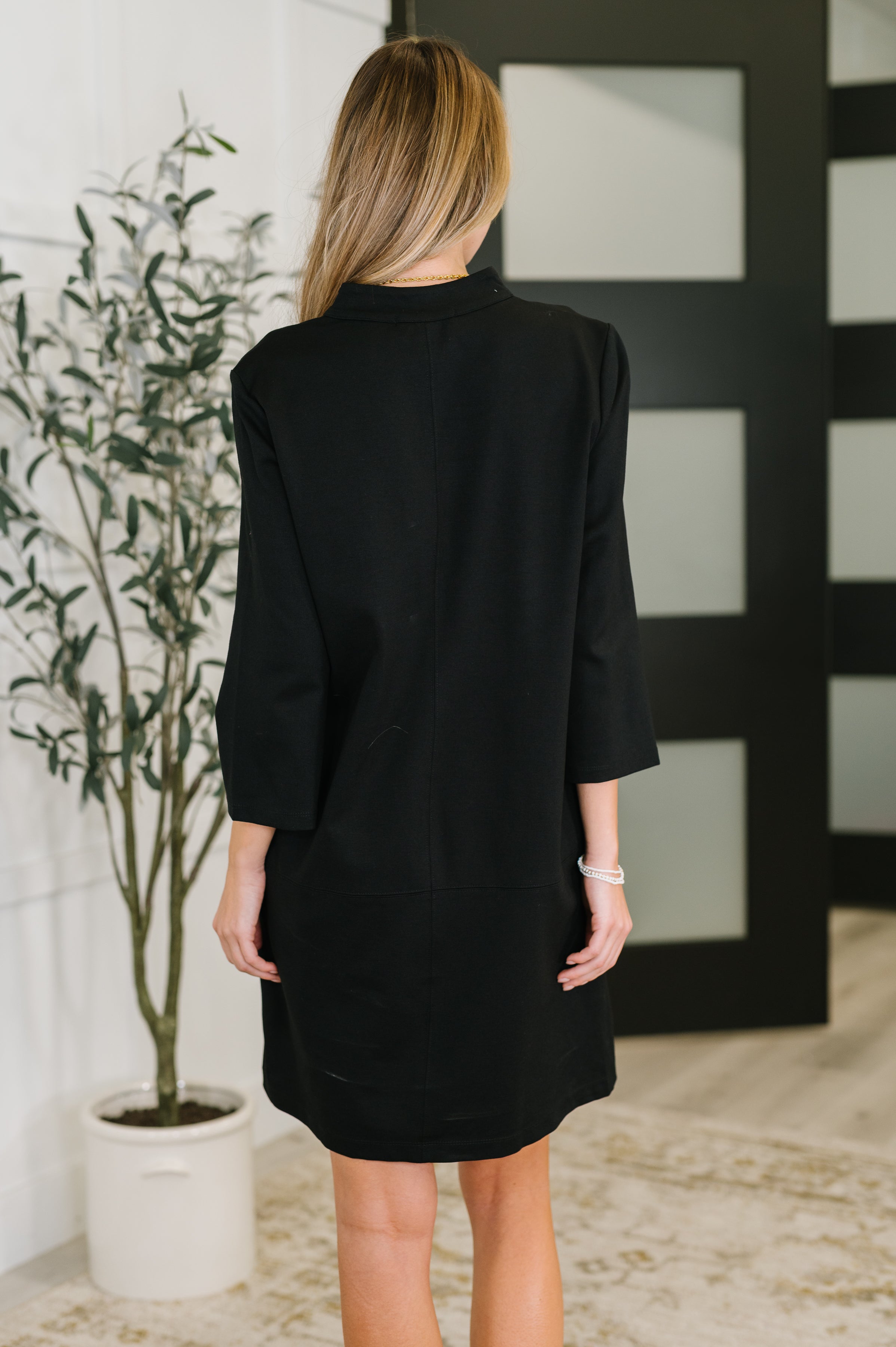 Portfolio Quarter Sleeve Dress in Black - Charming Charlie