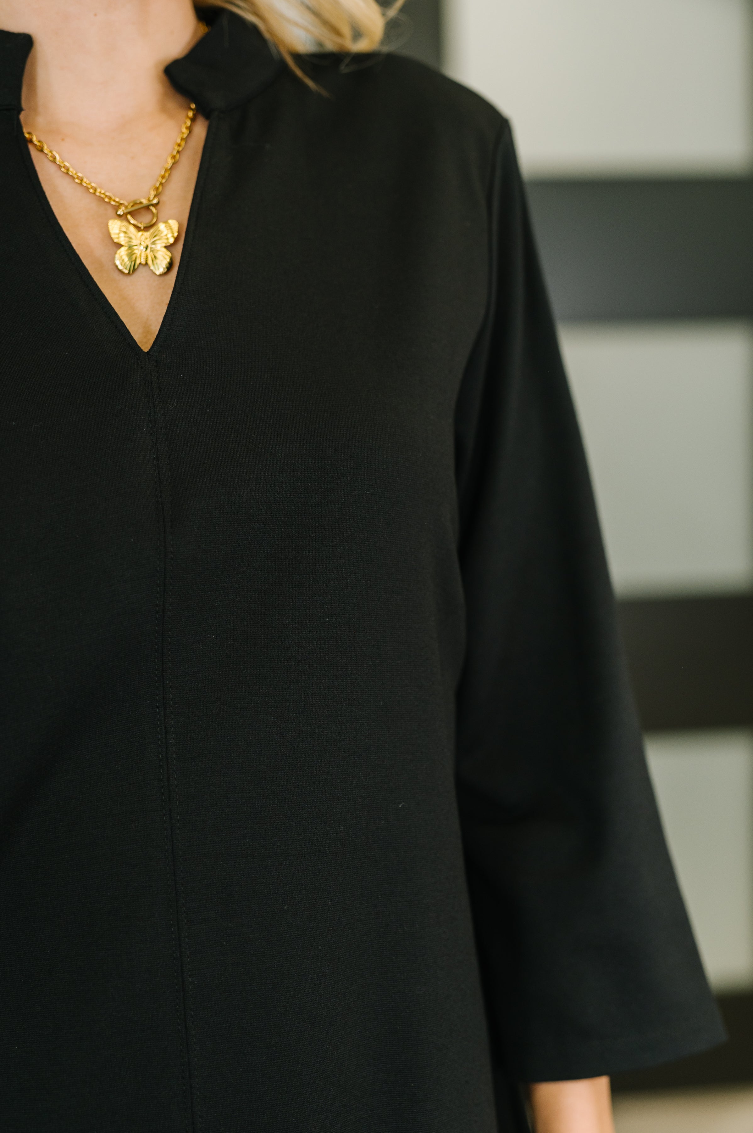 Portfolio Quarter Sleeve Dress in Black - Charming Charlie