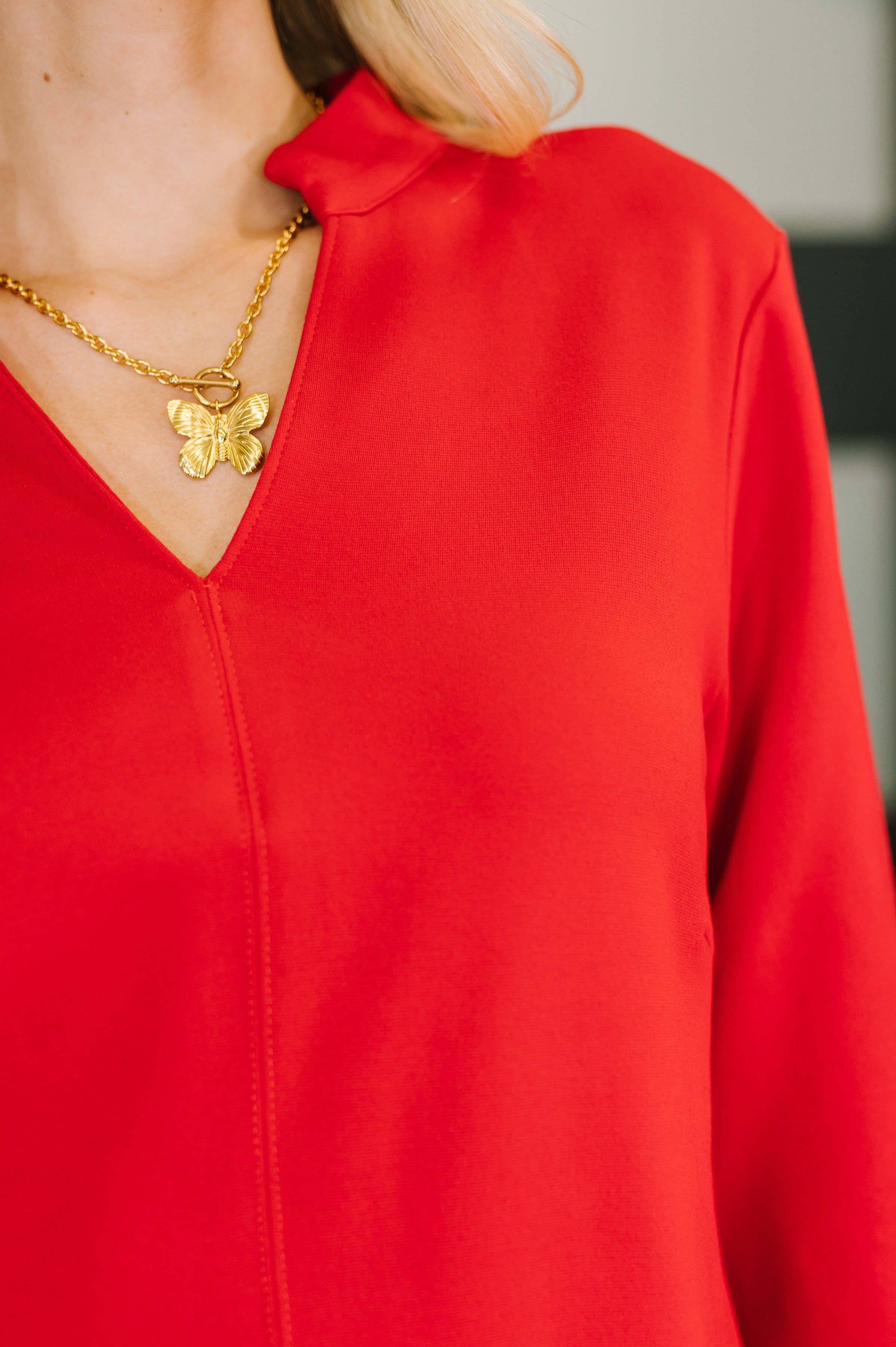 Portfolio Quarter Sleeve Dress in Red - Charming Charlie