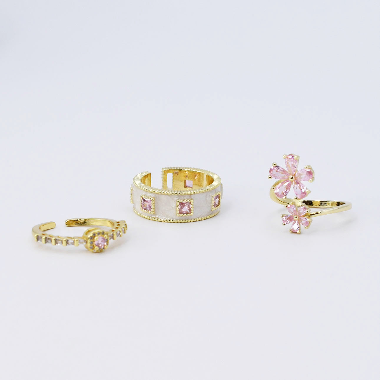 hypoallergenic ring, waterproof ring, tarnish free jewelry, boutique wholesale jewelry, dainty gold ring, gemstone statement ring, sparkly cubic zirconia ring, high quality jewelry gifts, elegant gold plated ring, trendy fashion ring, pastel gemstone ring