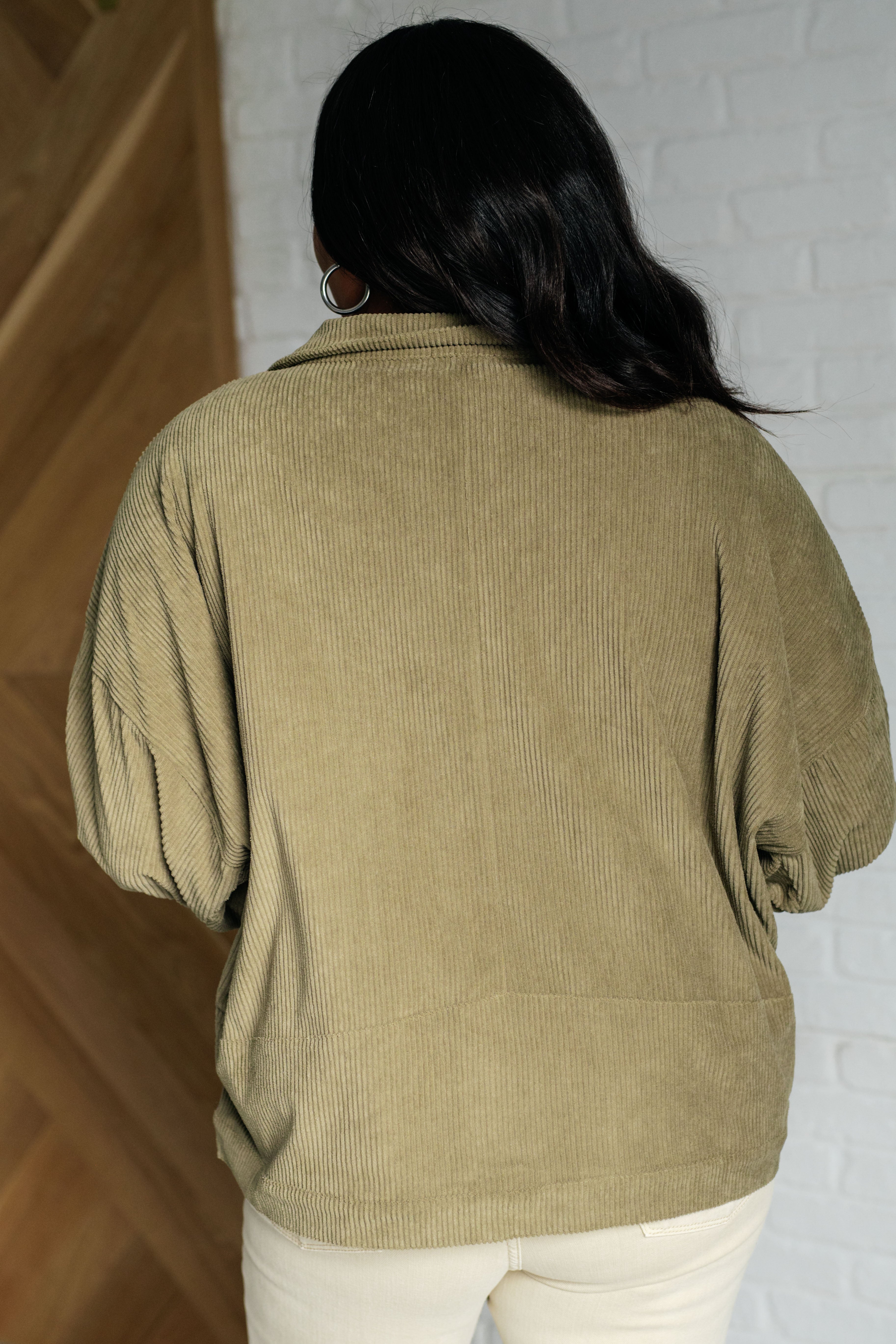 Primrose Corduroy Jacket in Olive - Charming Charlie