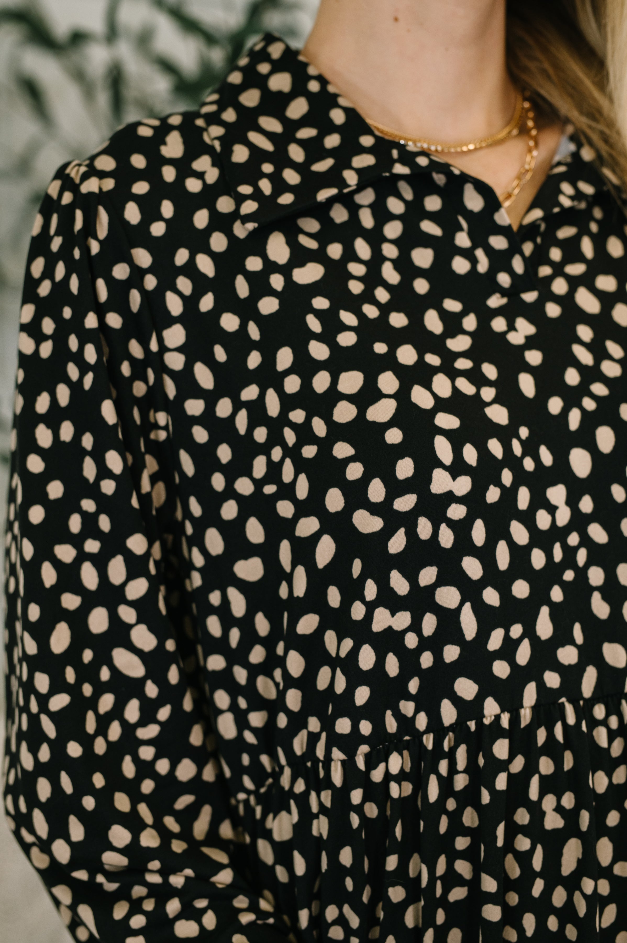Promotional Proposal Collared Dress in Black and Khaki - Charming Charlie