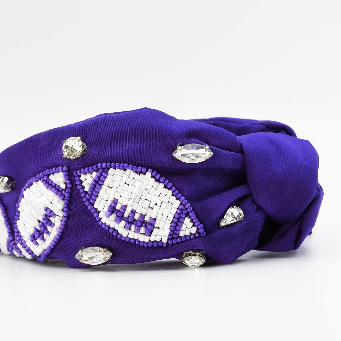 Purple/White Football Headband - Charming Charlie