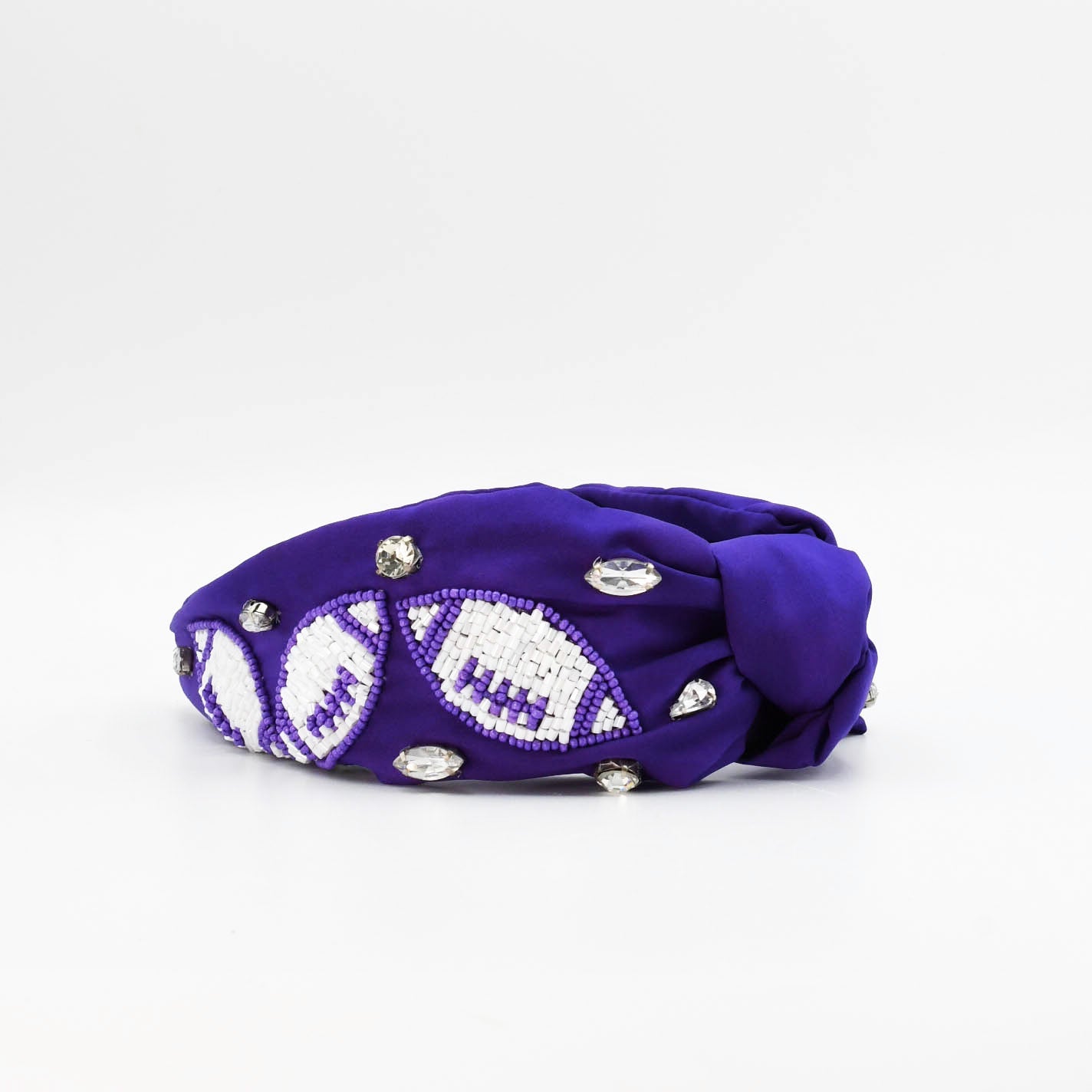 Purple/White Football Headband - Charming Charlie