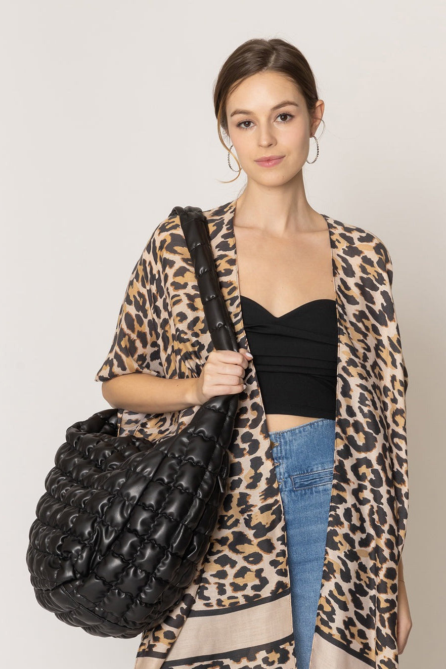 Large Quilted PU Bag - Charming Charlie