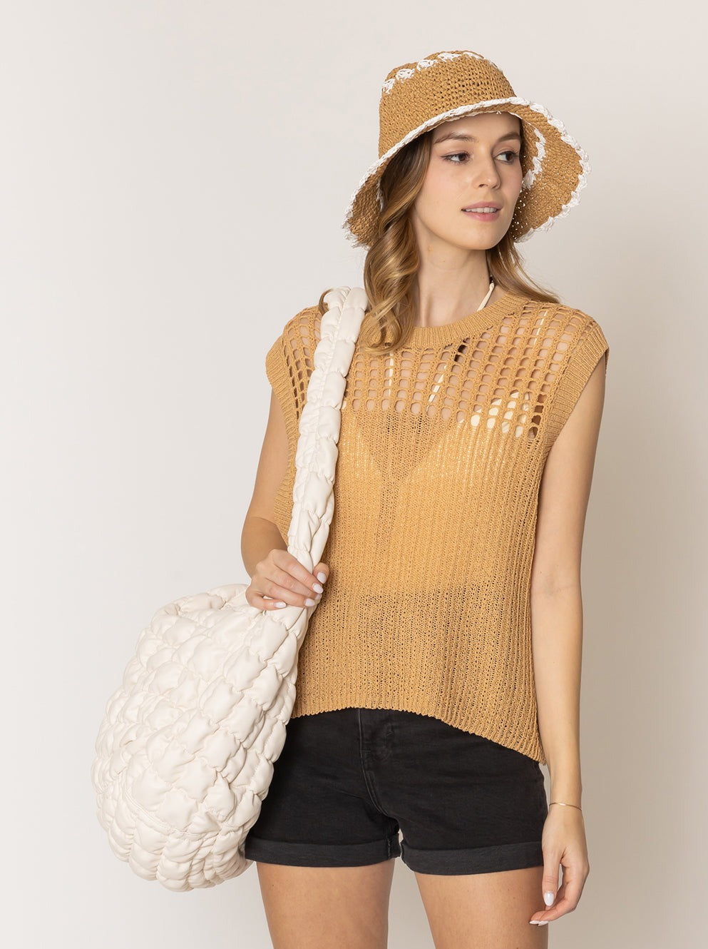 Large Quilted PU Bag - Charming Charlie