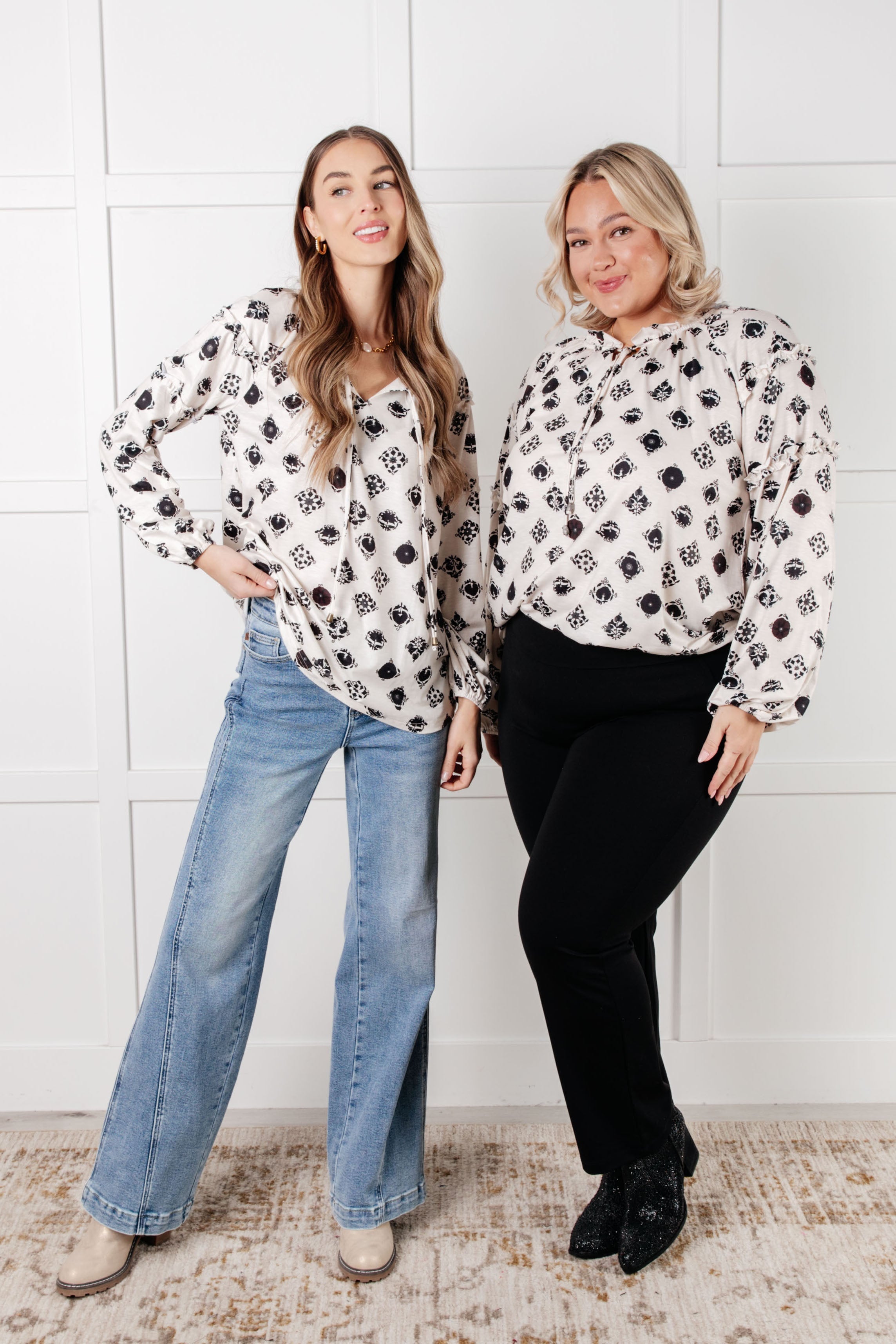 Quick Follow Up Floral Tile Blouse - Charming Charlie