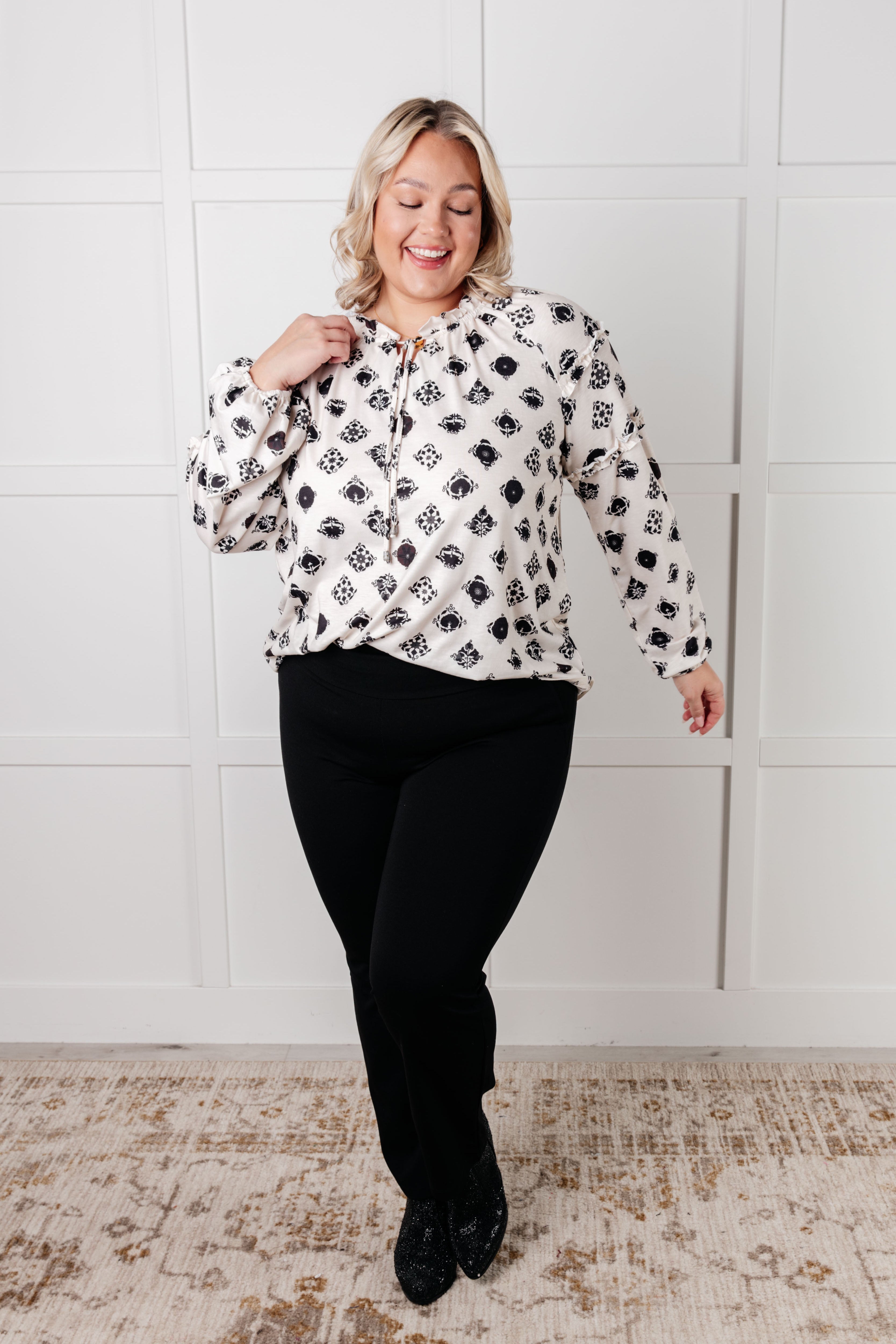 Quick Follow Up Floral Tile Blouse - Charming Charlie