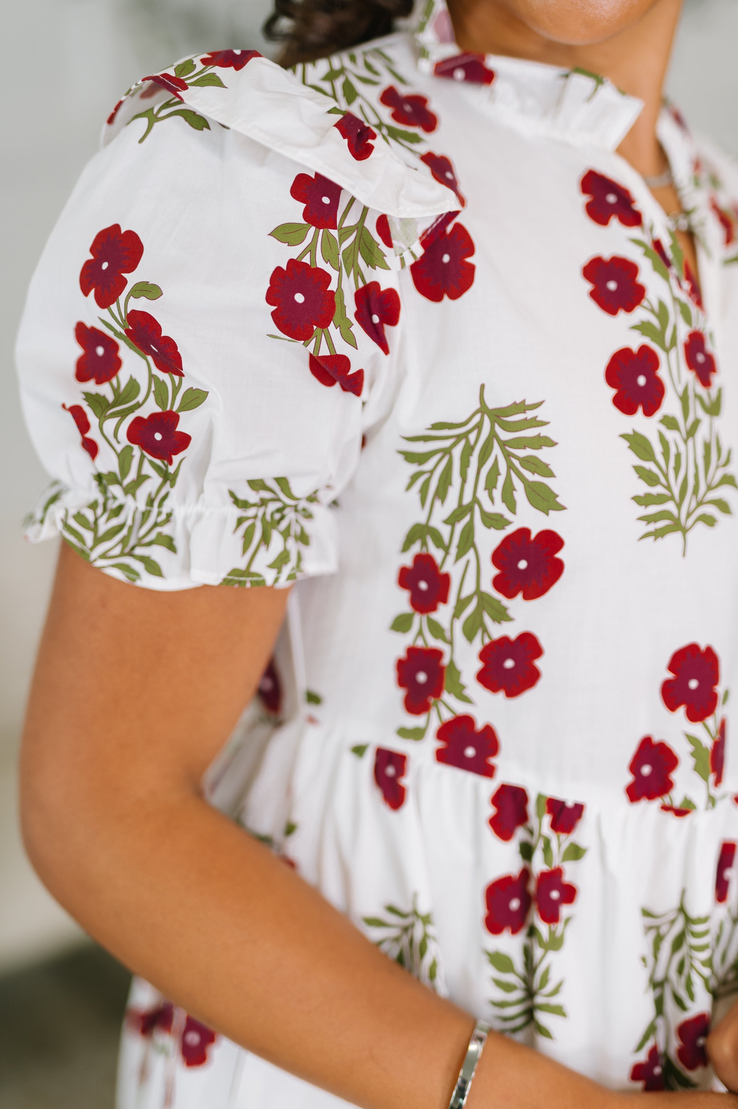 Quiet Life Notch Neck Tiered Dress in White - Charming Charlie