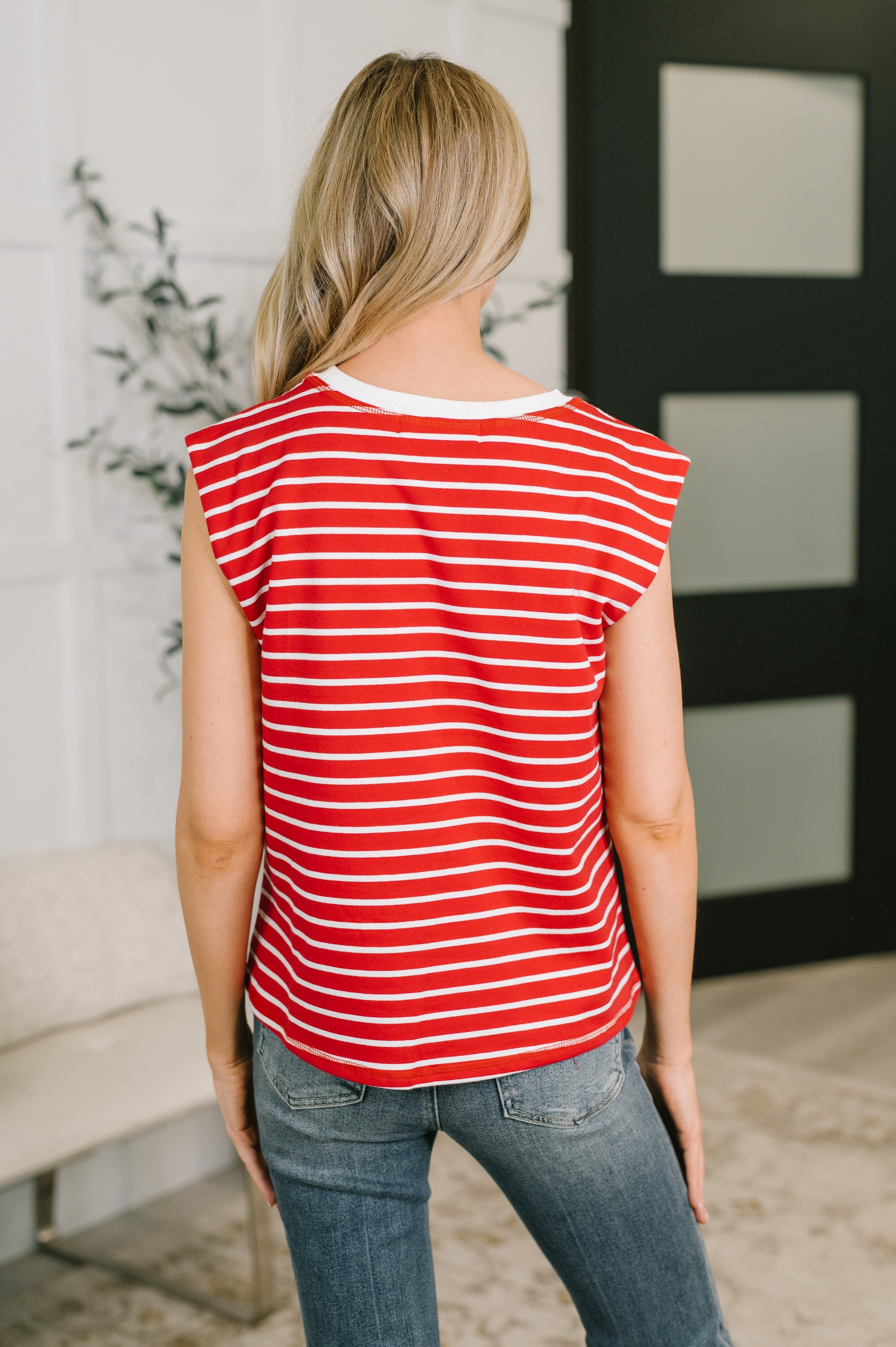 Quite Intimately Striped Muscle Tee in Red - Charming Charlie