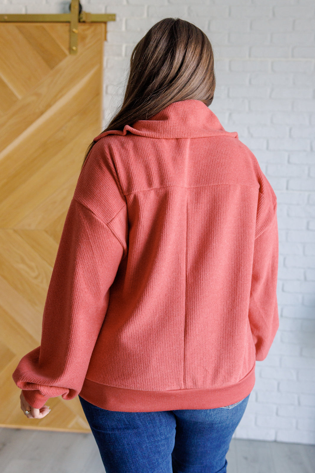 Quite the Impression Half Zip Pullover in Rust - Charming Charlie