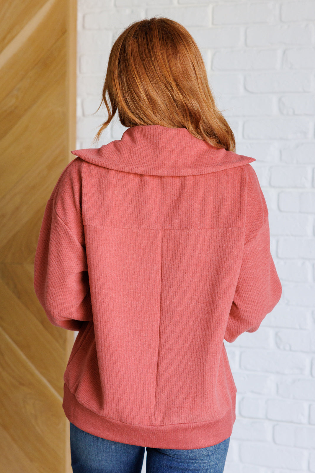 Quite the Impression Half Zip Pullover in Rust - Charming Charlie