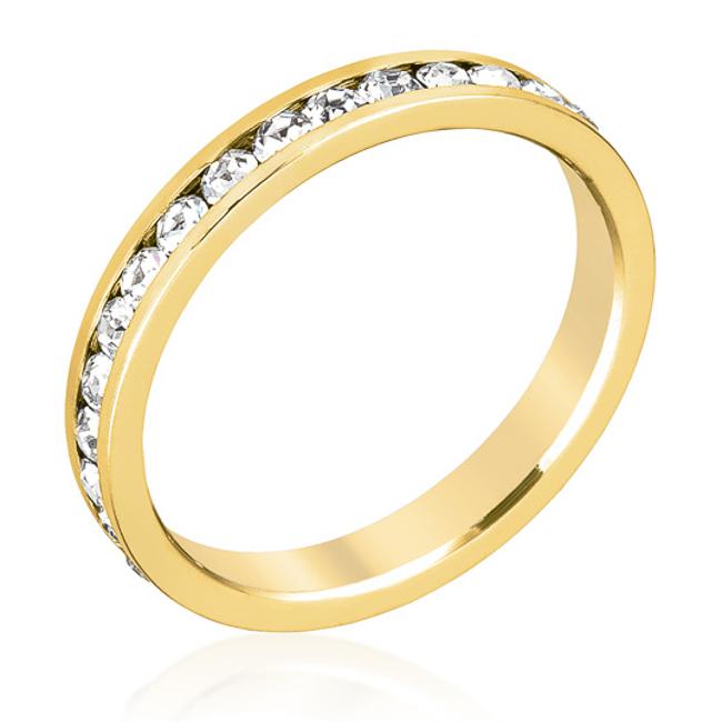 Stylish Stackables Clear Crystal Gold Ring - Charming Charlie