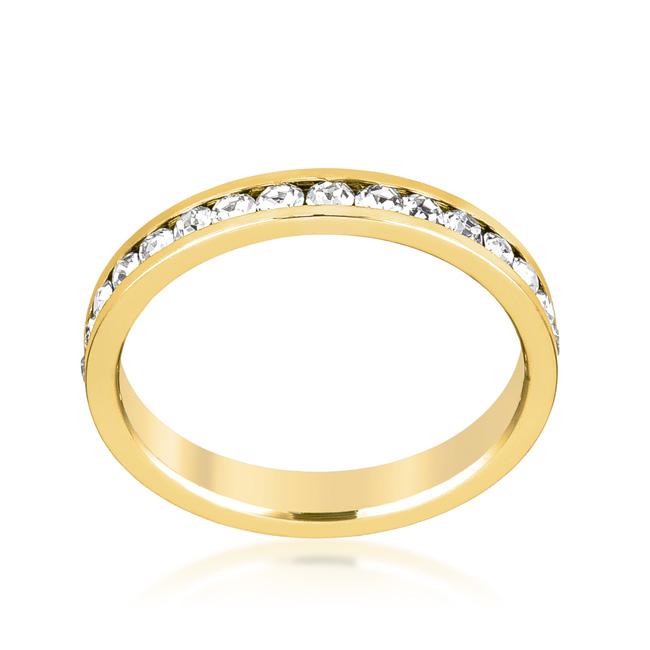Stylish Stackables Clear Crystal Gold Ring - Charming Charlie