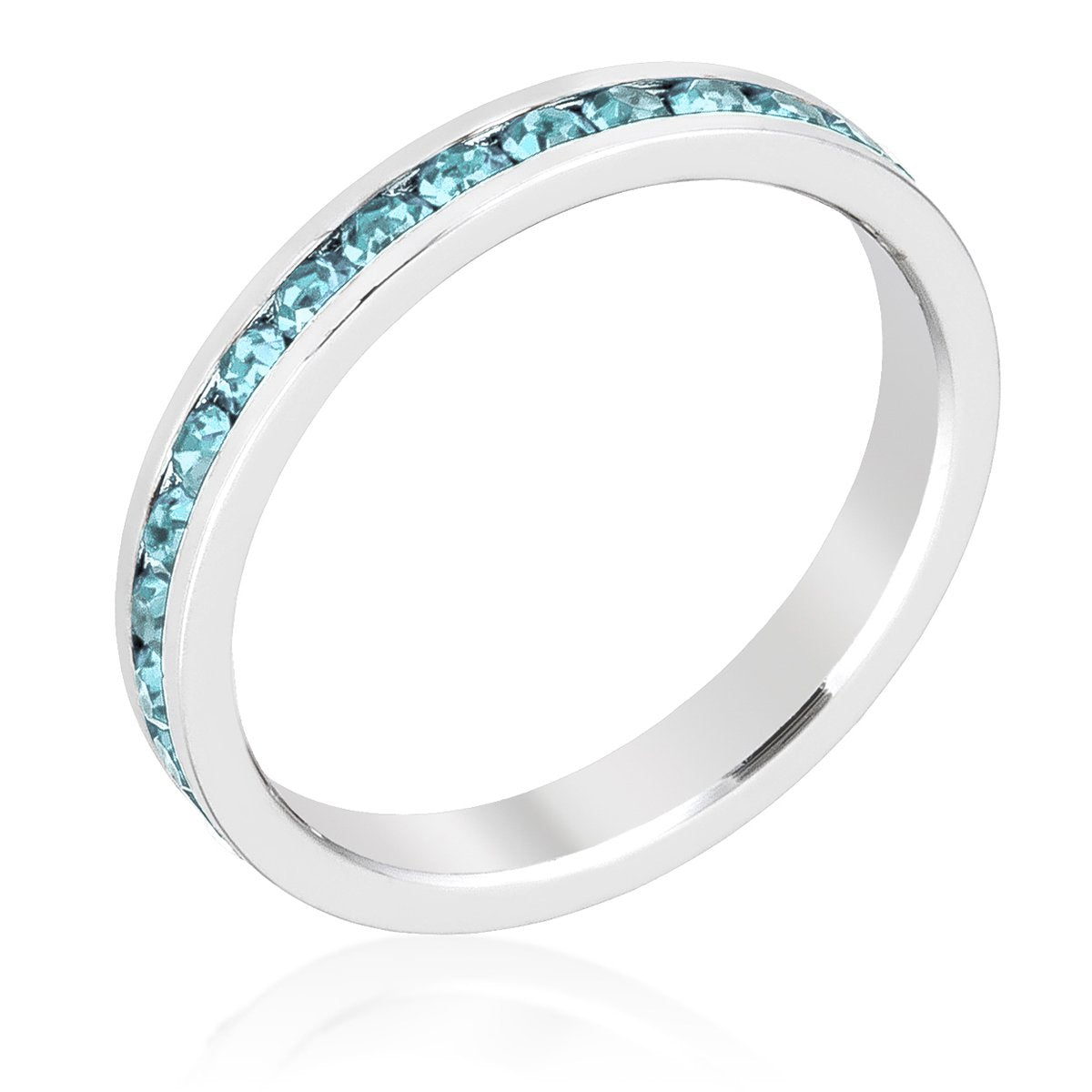 Stylish Stackables Aquamarine Crystal Ring - Charming Charlie