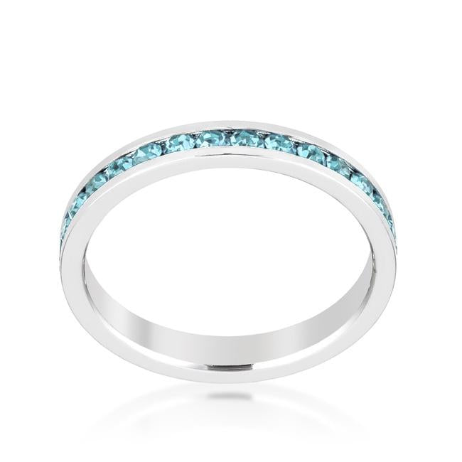 Stylish Stackables Aquamarine Crystal Ring - Charming Charlie