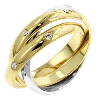 Three Ring Two-tone Finish Eternity Set - Charming Charlie