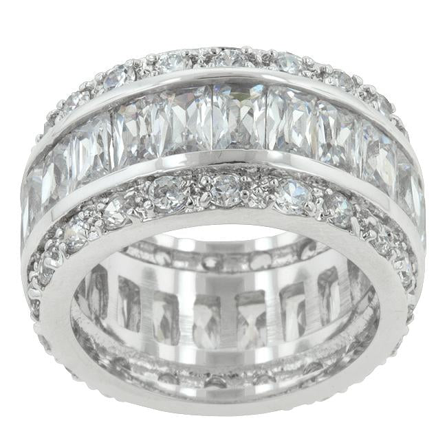 Triple Row White Zircon Eternity Ring - Charming Charlie