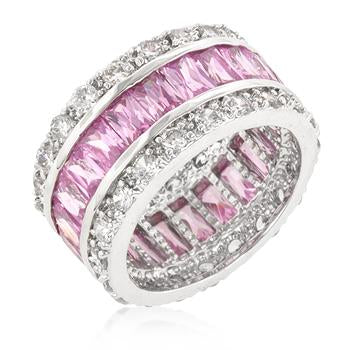 Triple Row Pink Eternity Ring - Charming Charlie