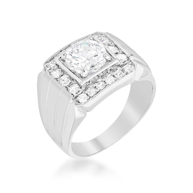 Mens Two-tone Finish Cubic Zirconia Ring - Charming Charlie
