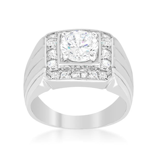 Mens Two-tone Finish Cubic Zirconia Ring - Charming Charlie