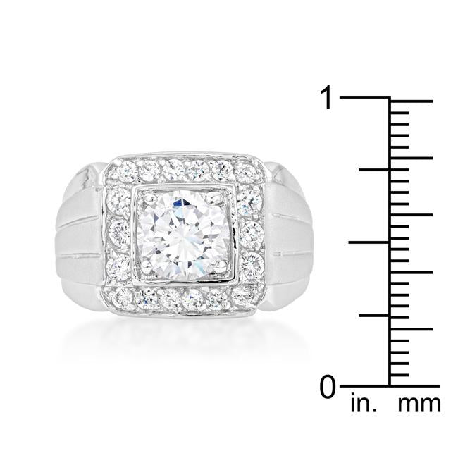 Mens Two-tone Finish Cubic Zirconia Ring - Charming Charlie