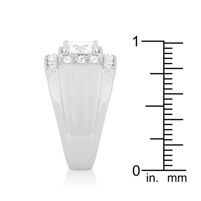 Mens Two-tone Finish Cubic Zirconia Ring - Charming Charlie